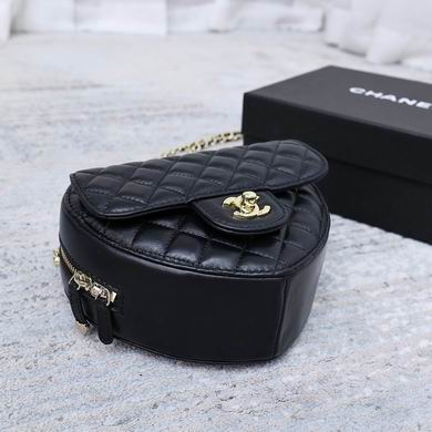 Black Leather Heart Mini Bag