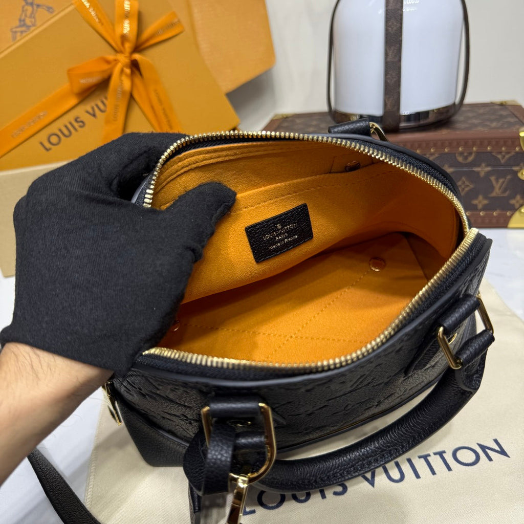 Embossed leather handbag