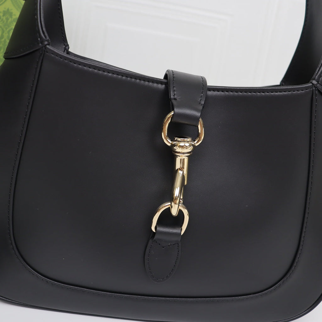 Small black leather shoulder bag