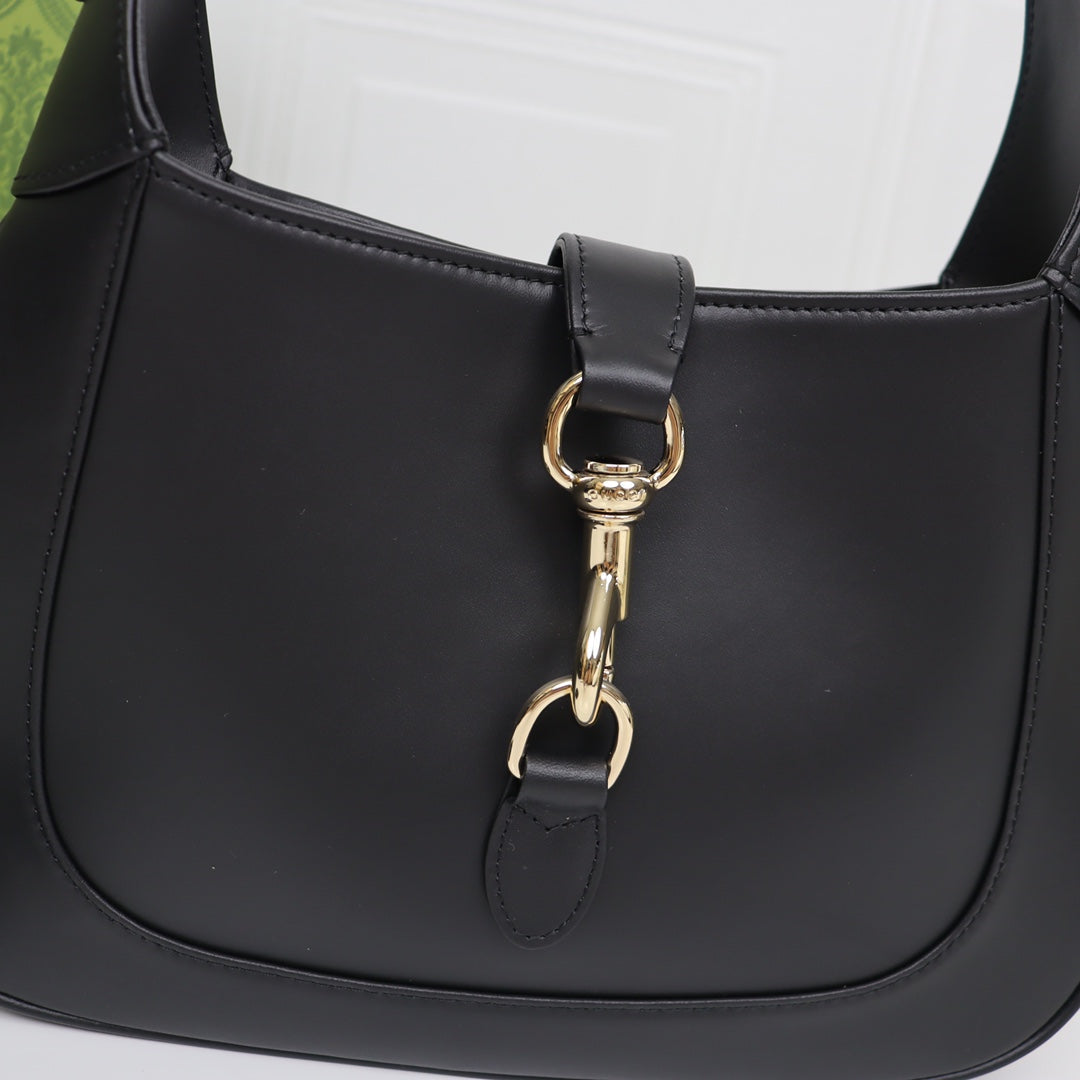 Small black leather shoulder bag