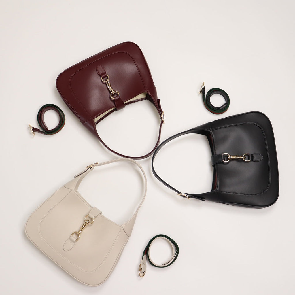 Small black leather shoulder bag