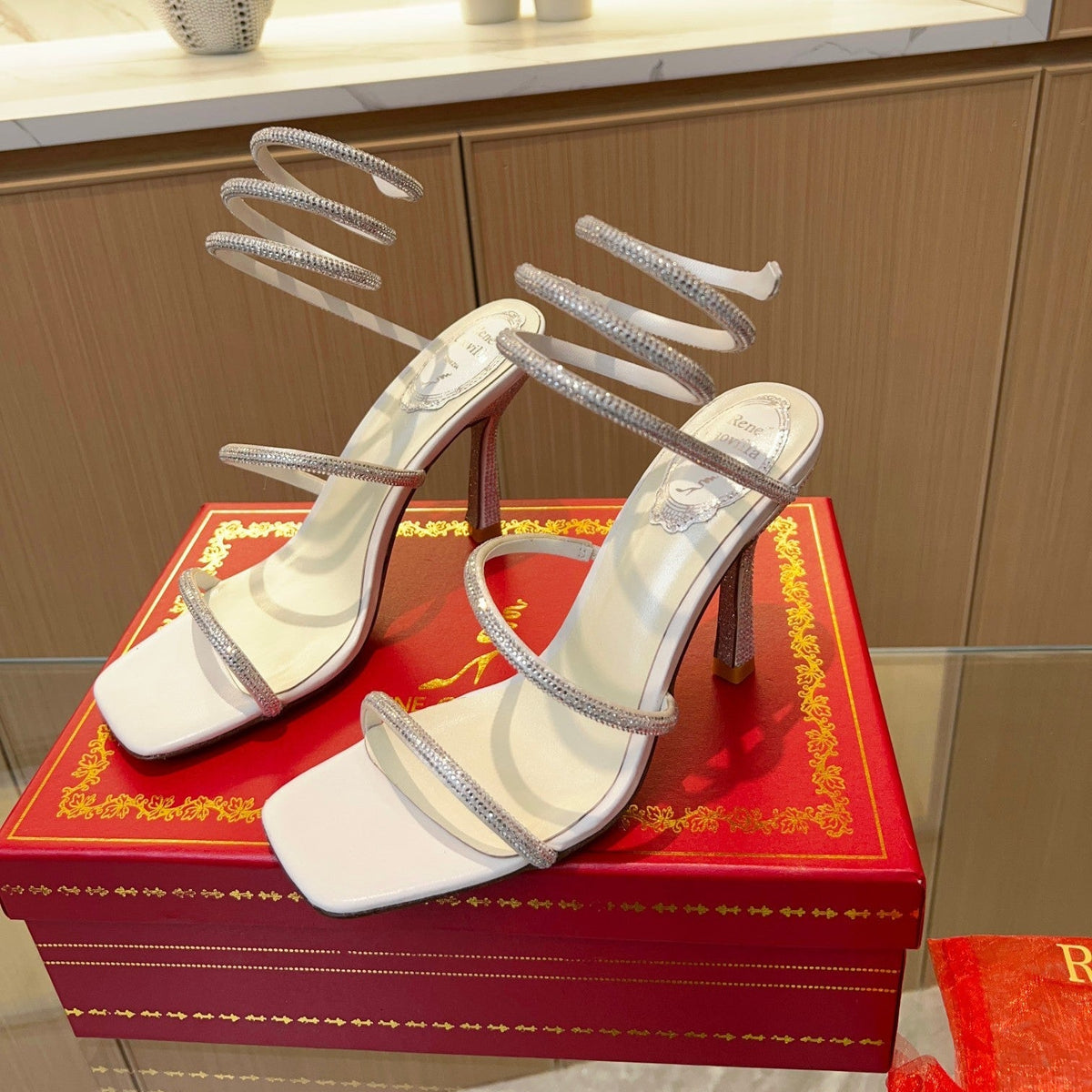 Cleo Crystal Strap Sandals