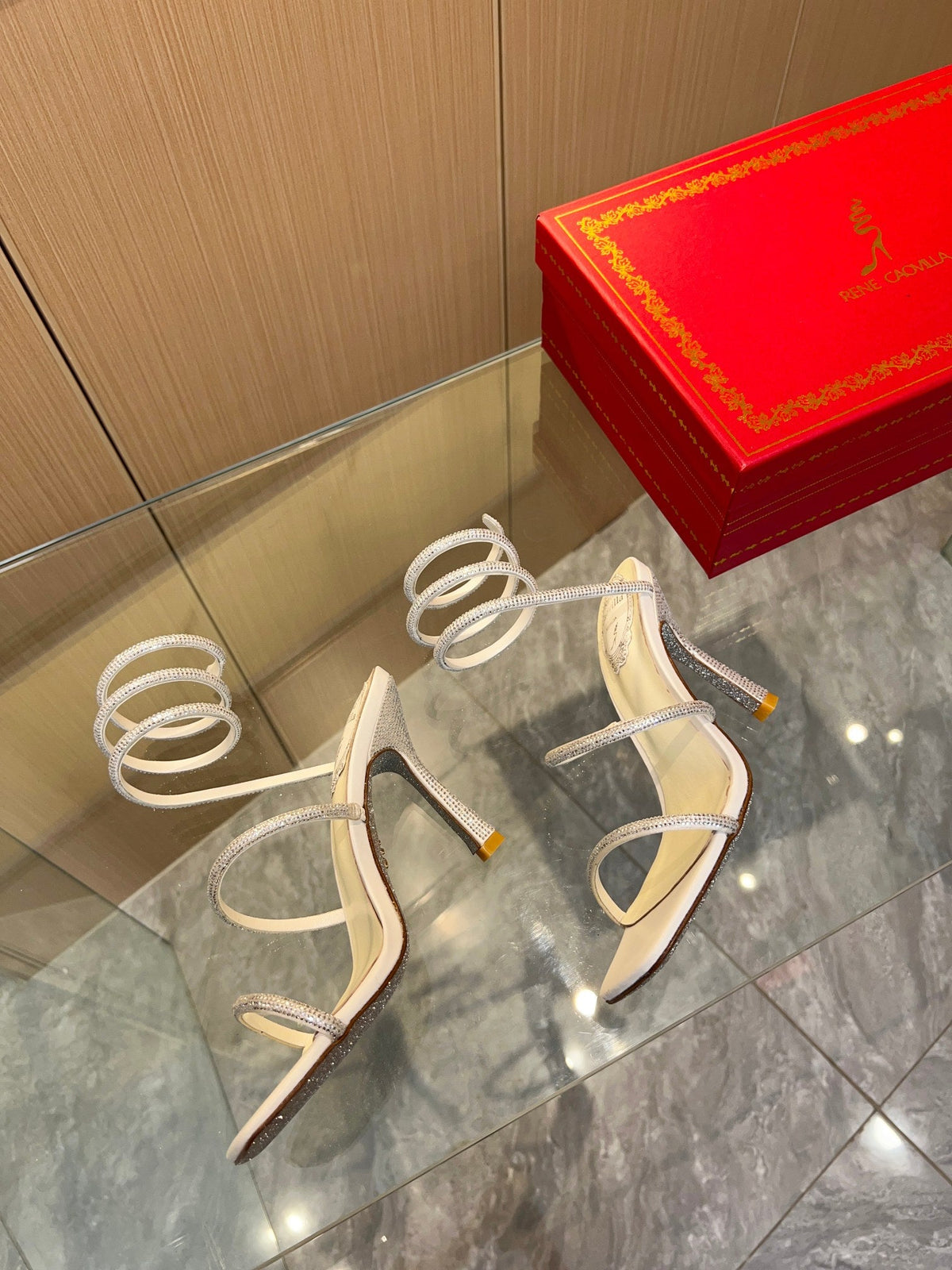 Cleo Crystal Strap Sandals