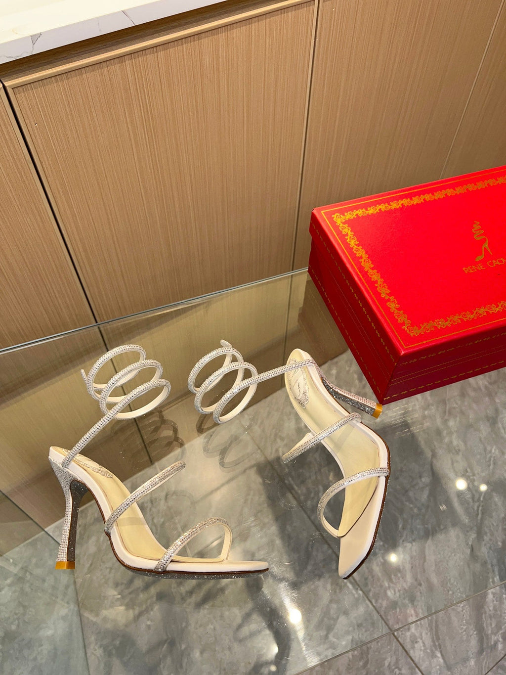 Cleo Crystal Strap Sandals