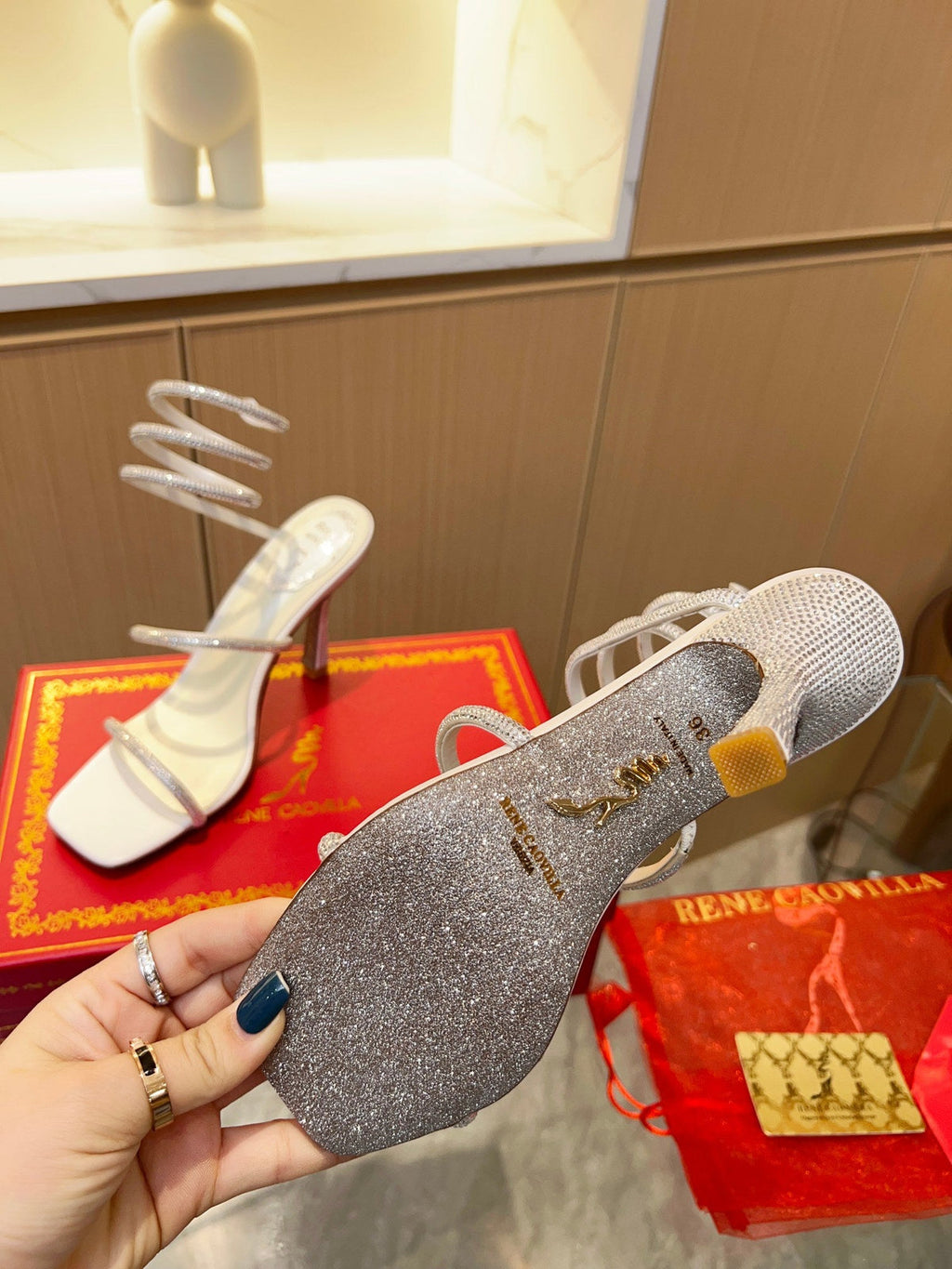 Cleo Crystal Strap Sandals