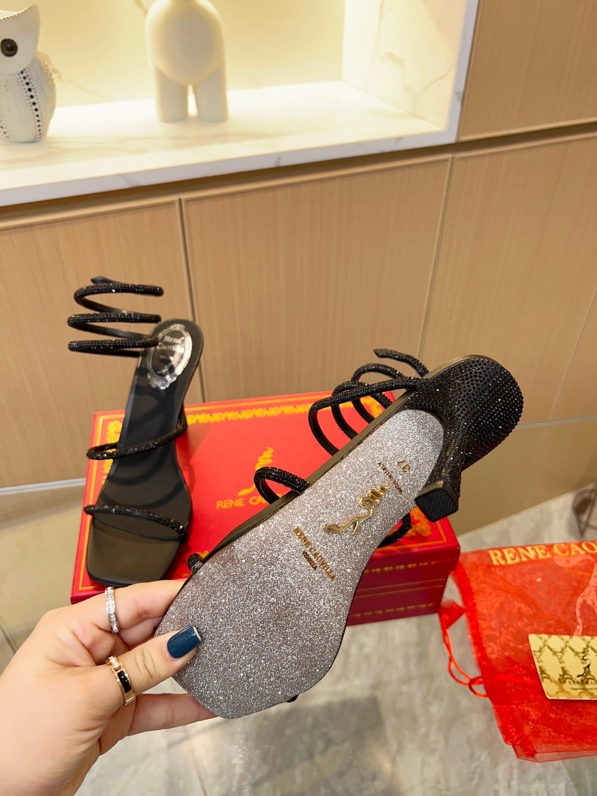 Cleo Crystal Strap Sandals