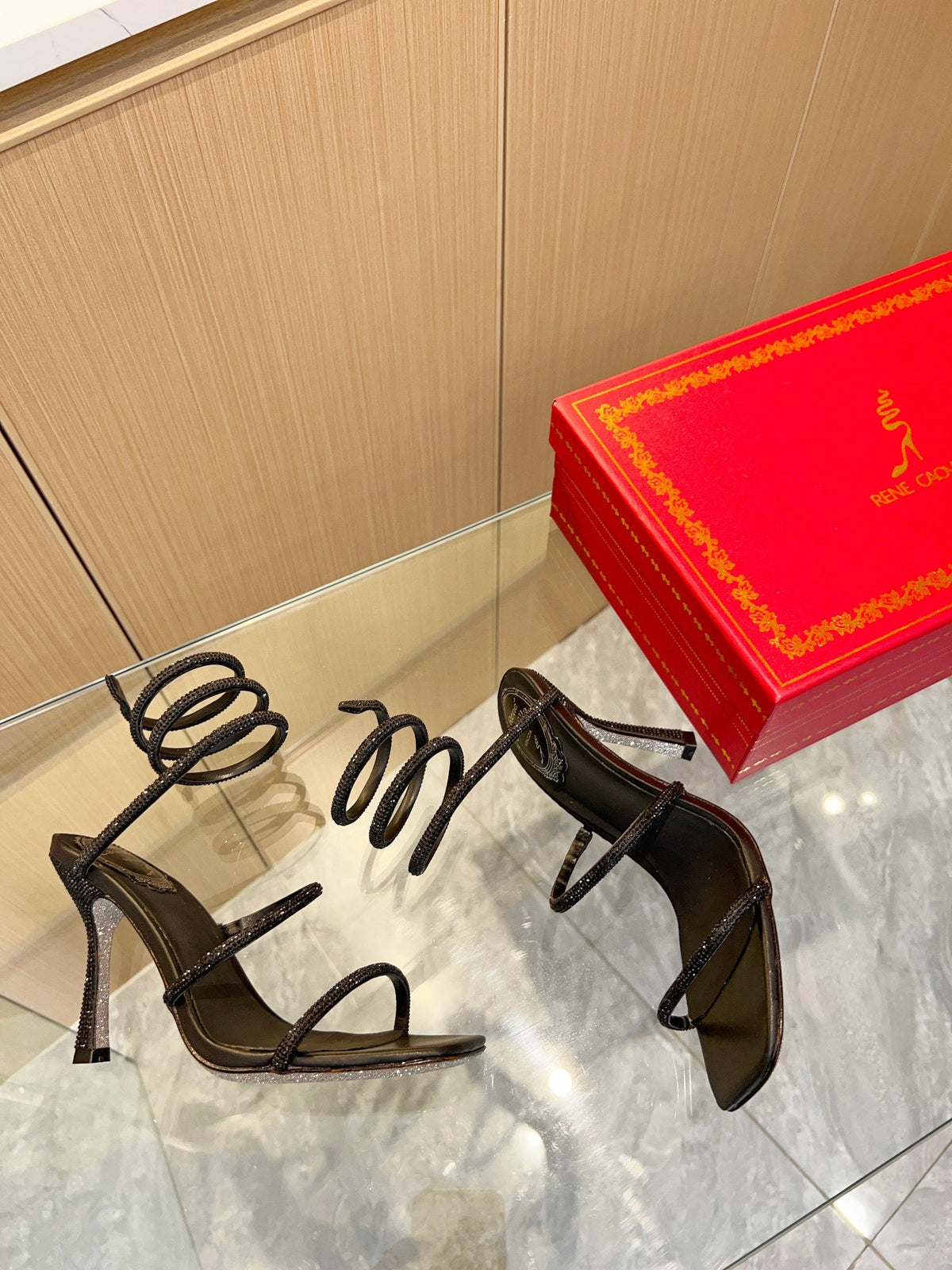 Cleo Crystal Strap Sandals