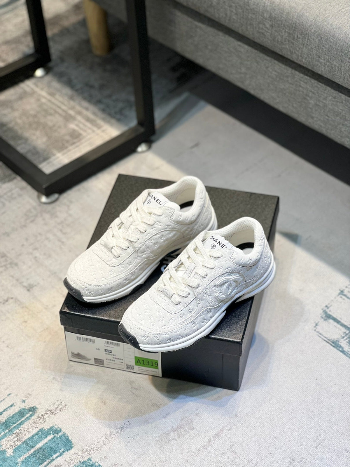 Premium suede and mesh sneakers Chanel