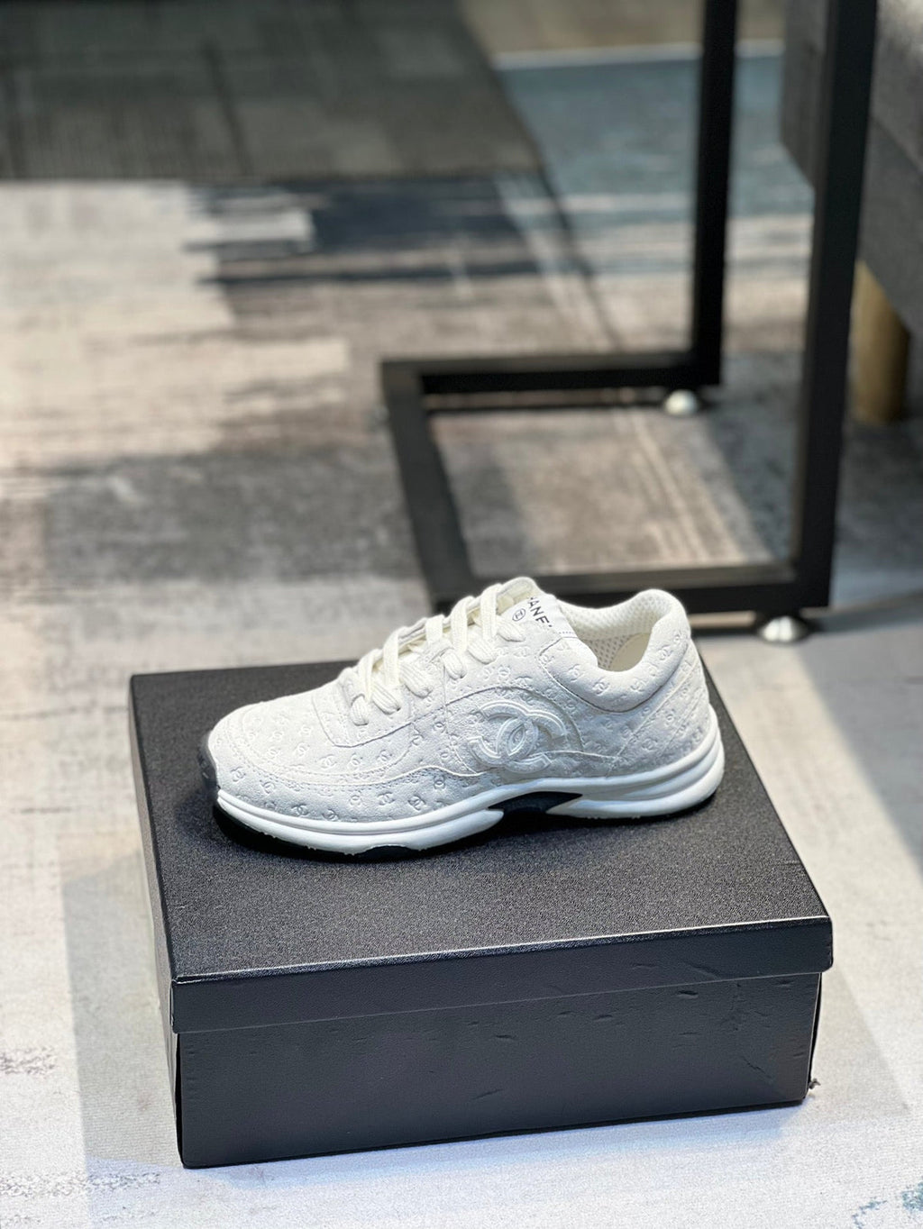 Premium suede and mesh sneakers Chanel