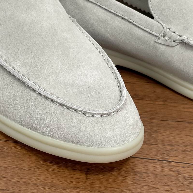White Suede Slip-On Loafers
