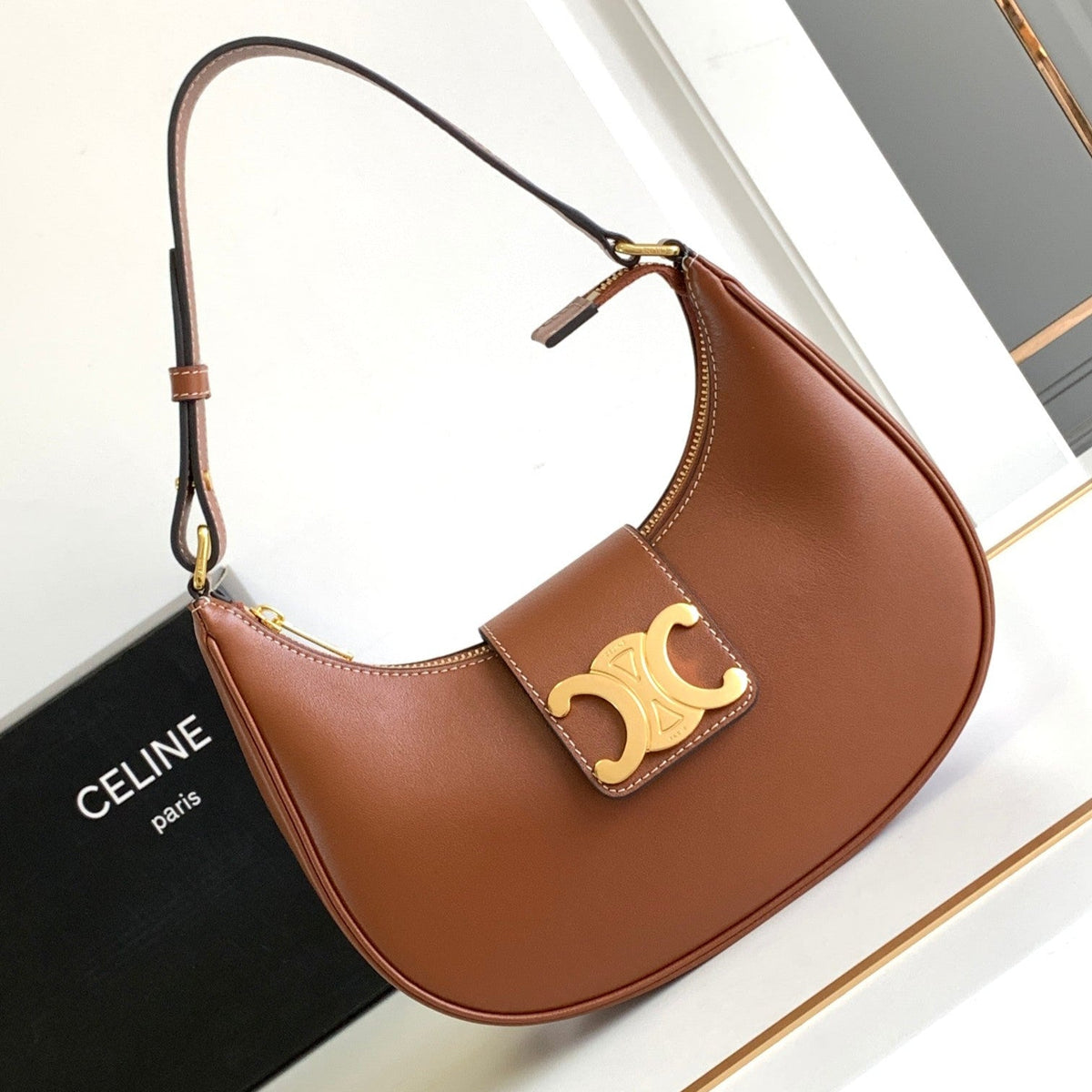Calfskin Triomphe Shoulder Bag