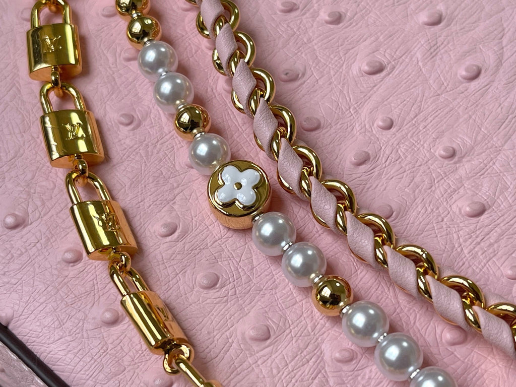 Capucines Trilogy Chain 3-in-1 Pink Ostrich Pearl