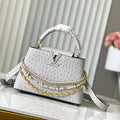 Capucines Trilogy Chain 3-in-1 Grey Ostrich Pearl