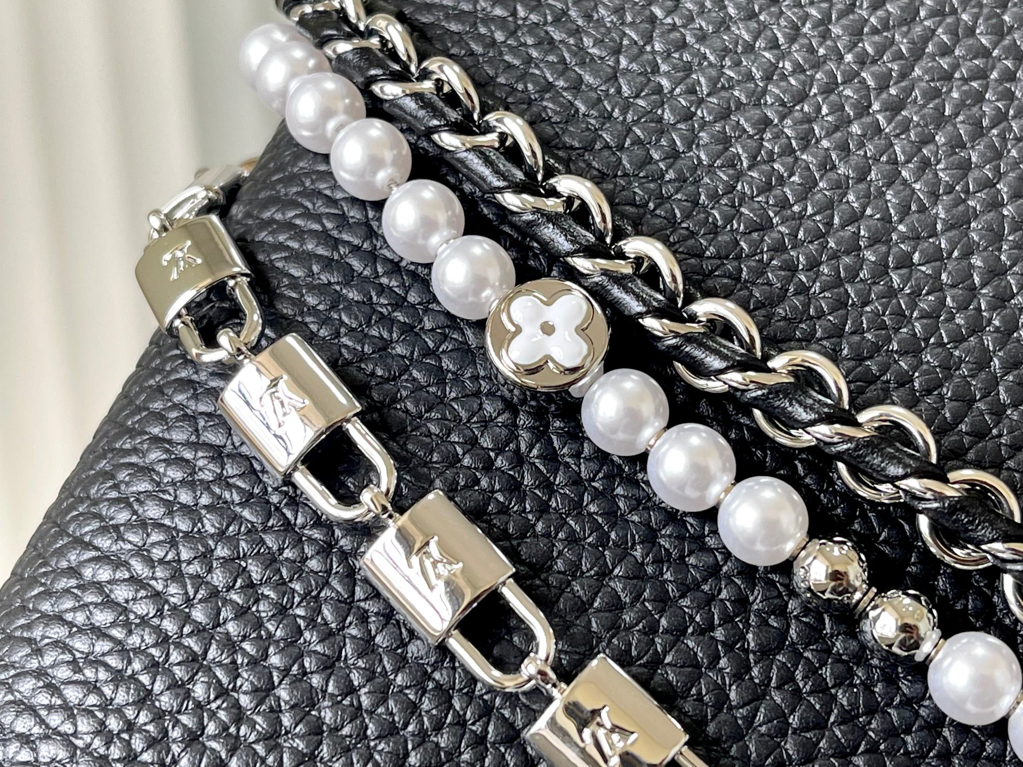 Capucines Trilogy Chain 3-in-1 Black & Pearl