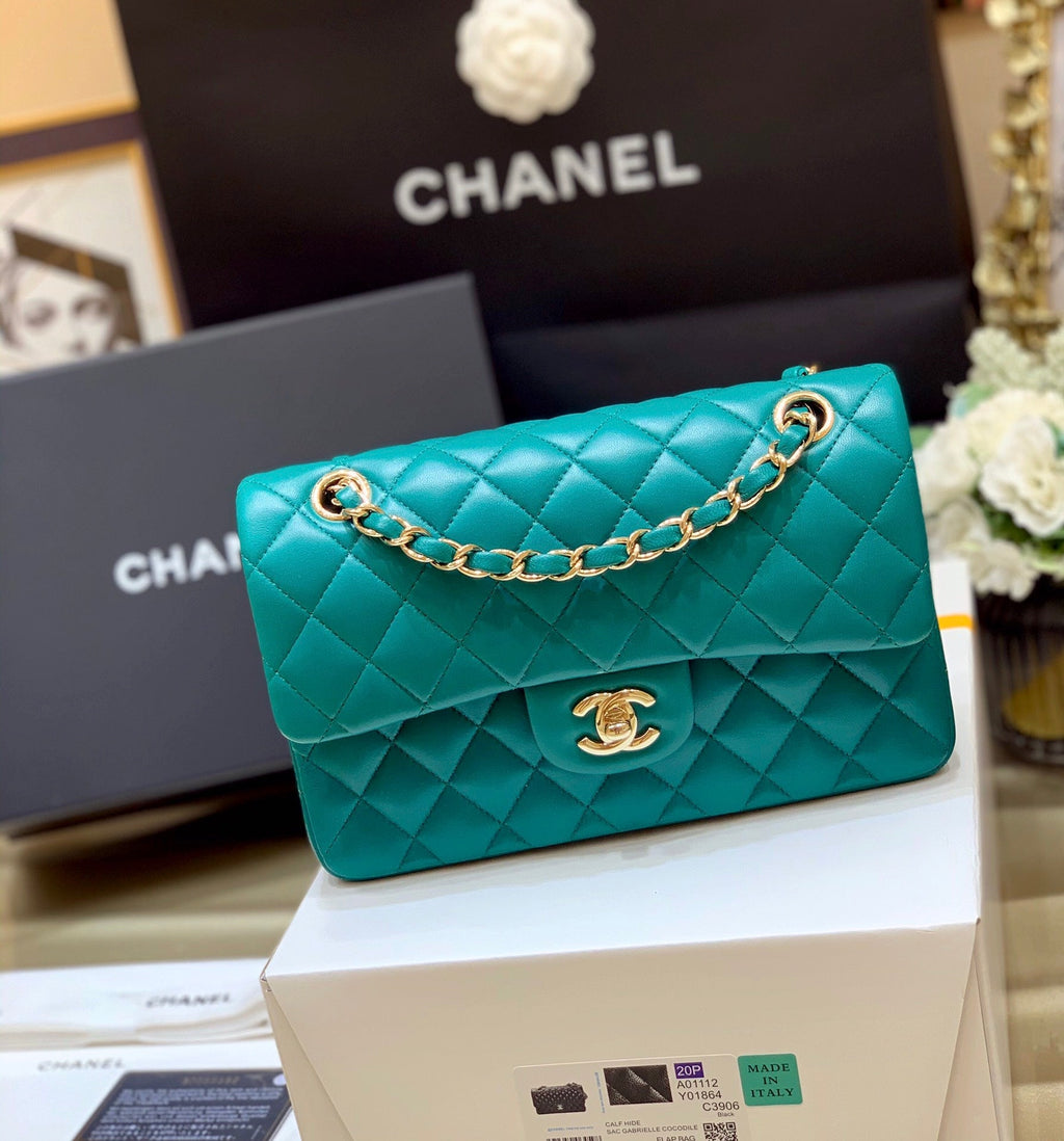 Classic Flap Small Bag 23cm – Sapphire Green Limited Edition