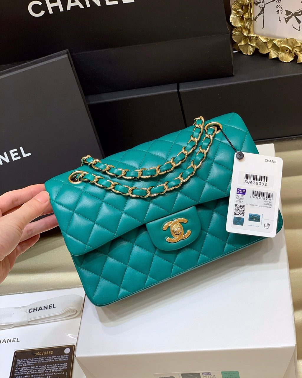 Classic Flap Small Bag 23cm – Sapphire Green Limited Edition