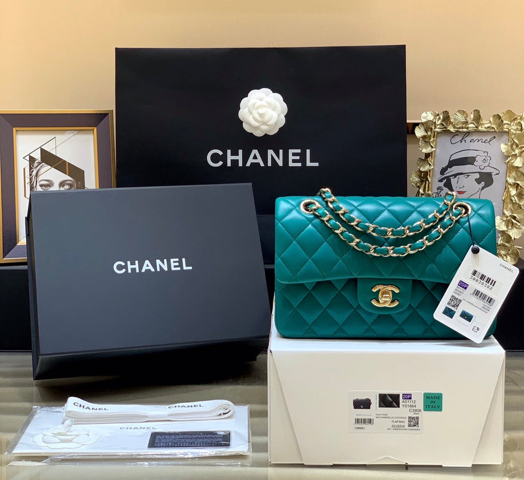 Classic Flap Small Bag 23cm – Sapphire Green Limited Edition