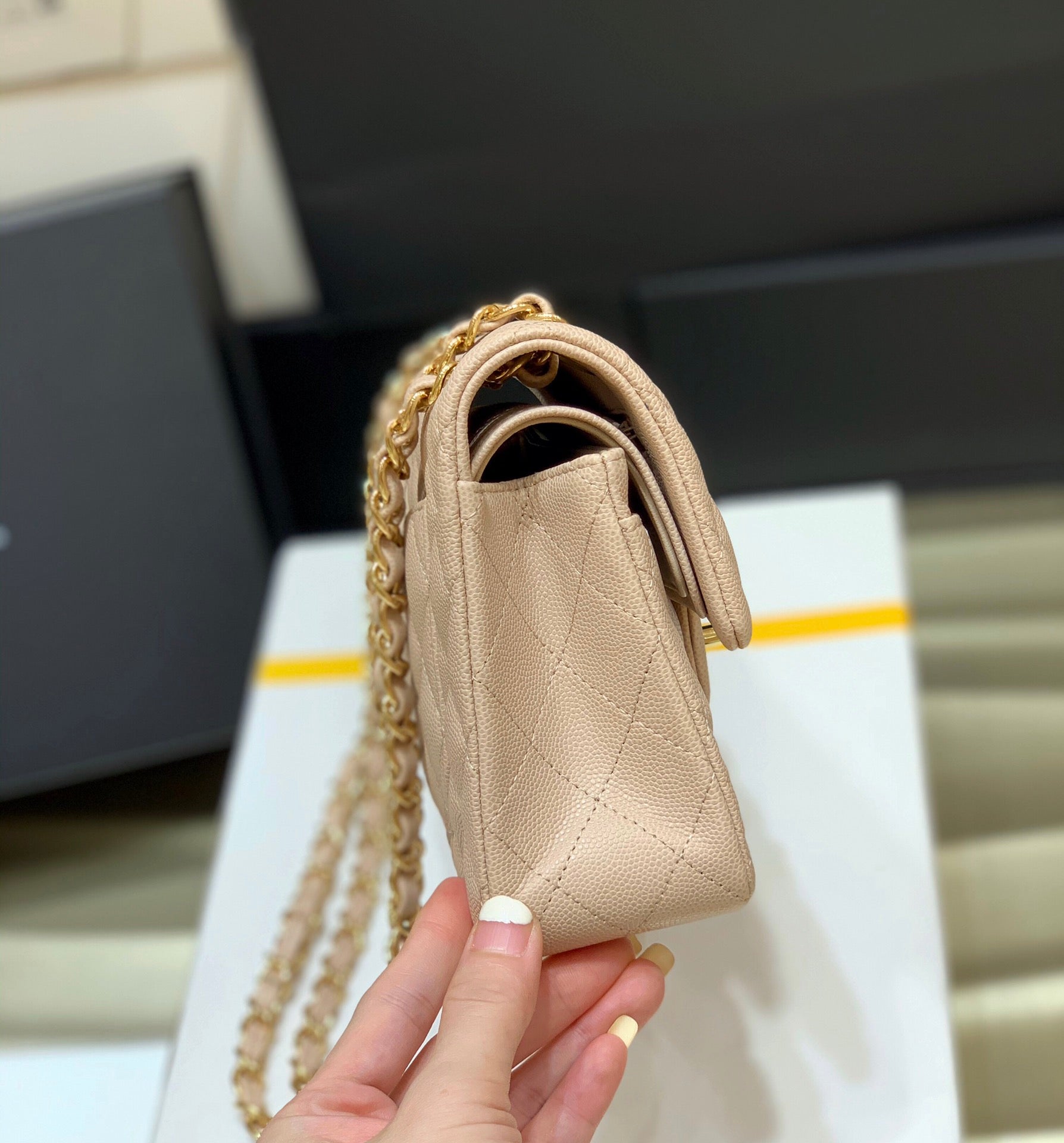 Classic Flap Small Bag 23cm – Beige Edition