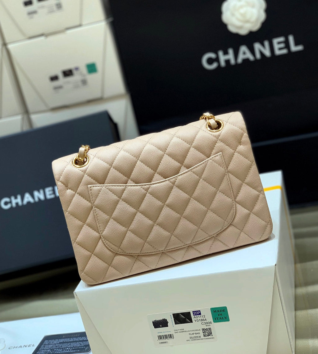 Classic Flap Small Bag 23cm – Beige Edition