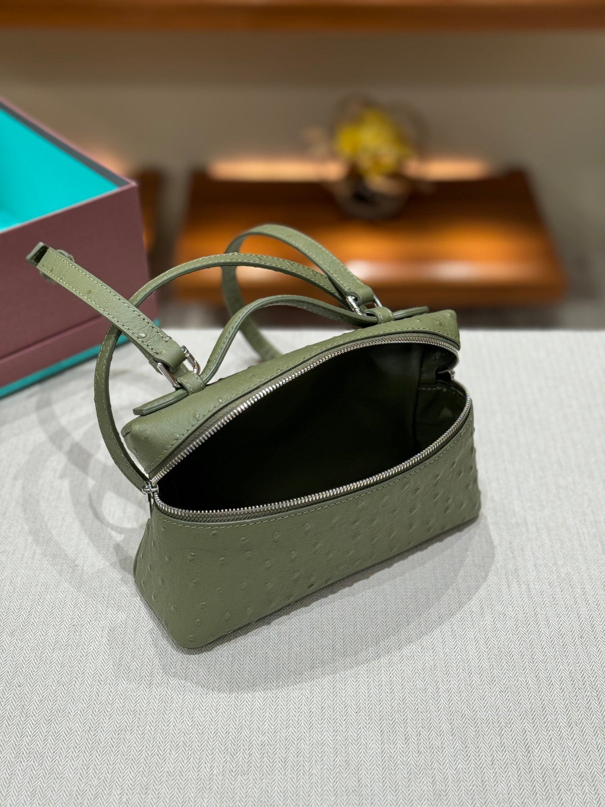 Loro Ostrich Leather Clutch 19