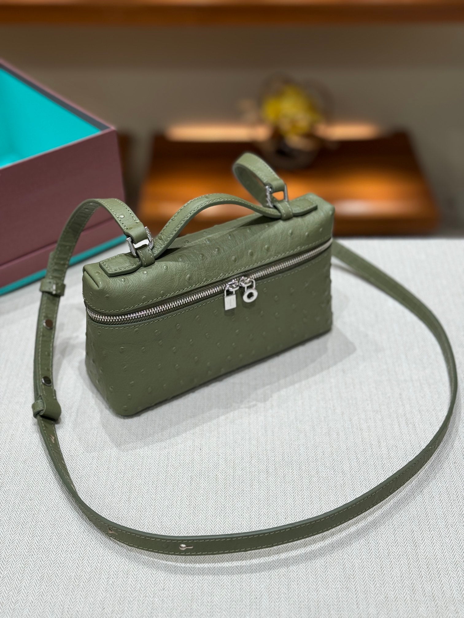 Loro Ostrich Leather Clutch 19