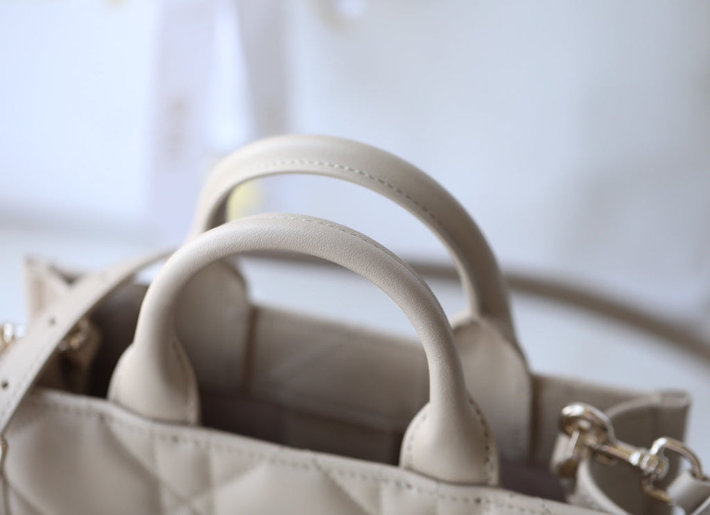 Mini Book Style Handbag – Khaki Leather (21.5cm)