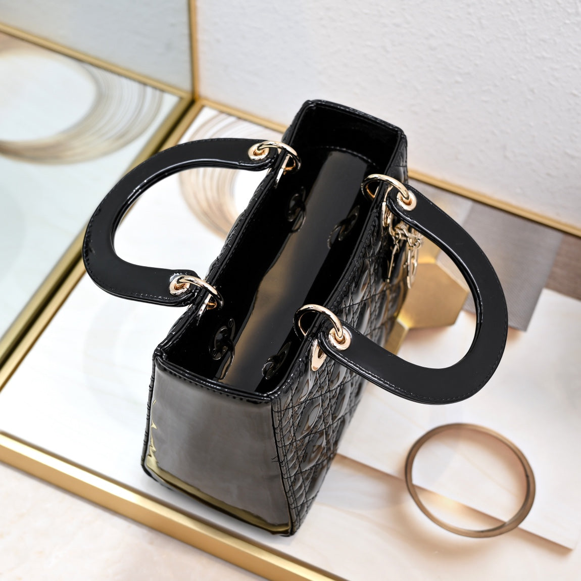 Lady D Style Shoulder Bag – Black (24cm)