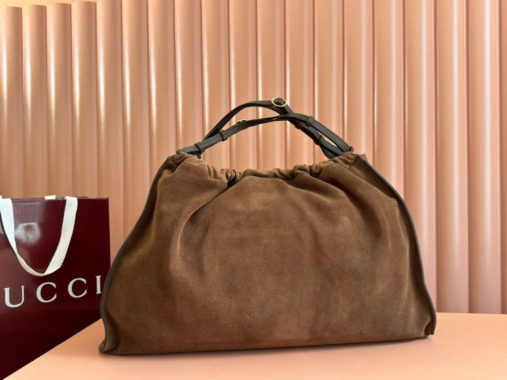 Blondie Large Tote Bag Brown Suede