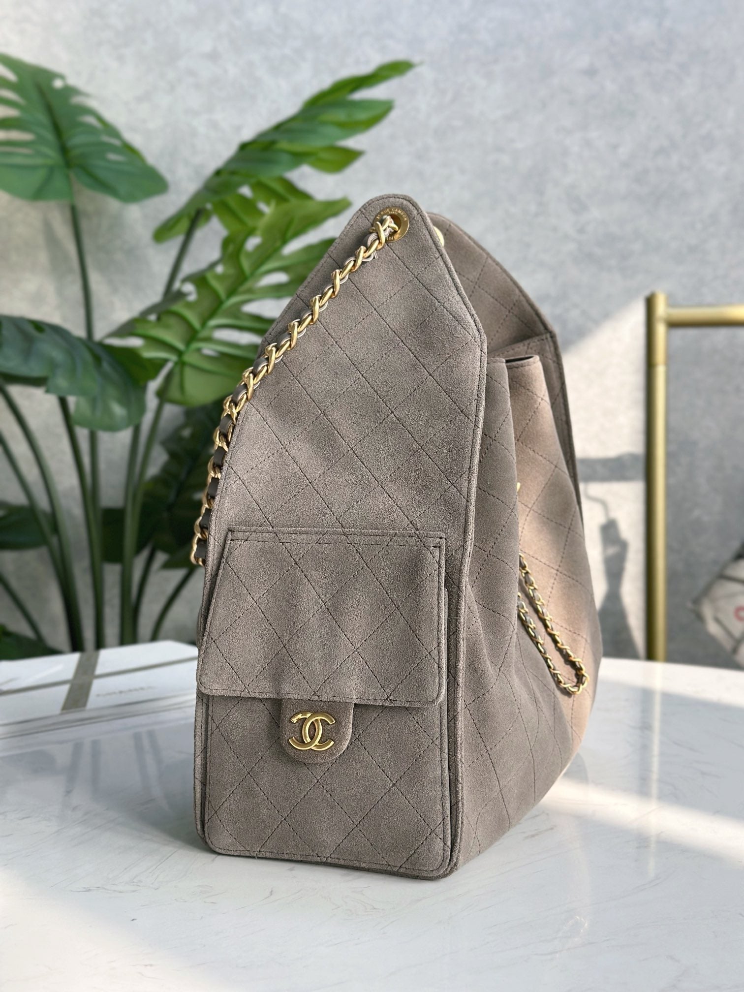 Frosted Suede Hobo Bucket Bag – 2 Sizes