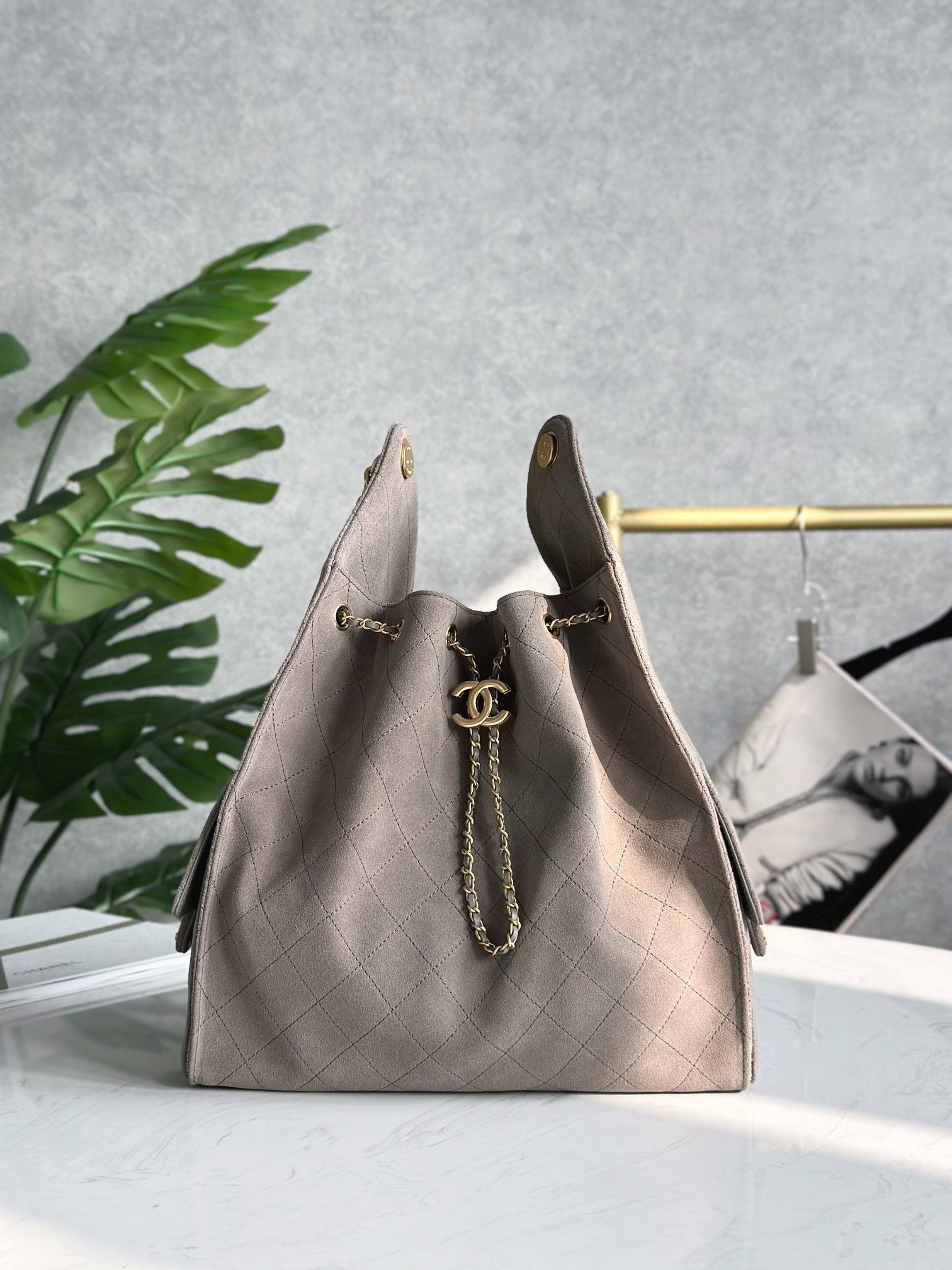 Frosted Suede Hobo Bucket Bag – 2 Sizes