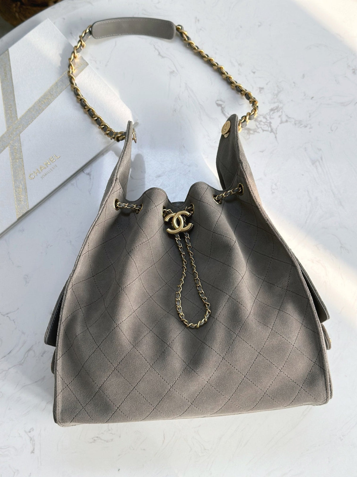 Frosted Suede Hobo Bucket Bag – 2 Sizes