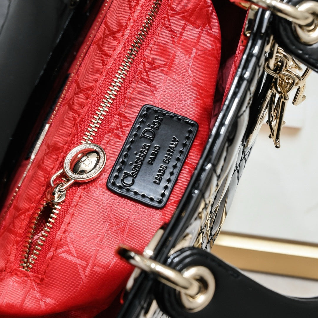 Lady D Style Shoulder Bag – Black (24cm)