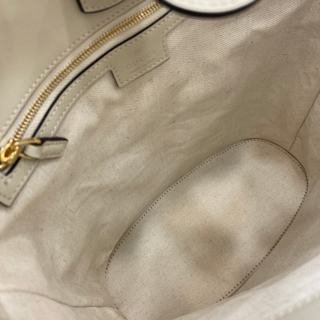 Bucket Bag White Leather