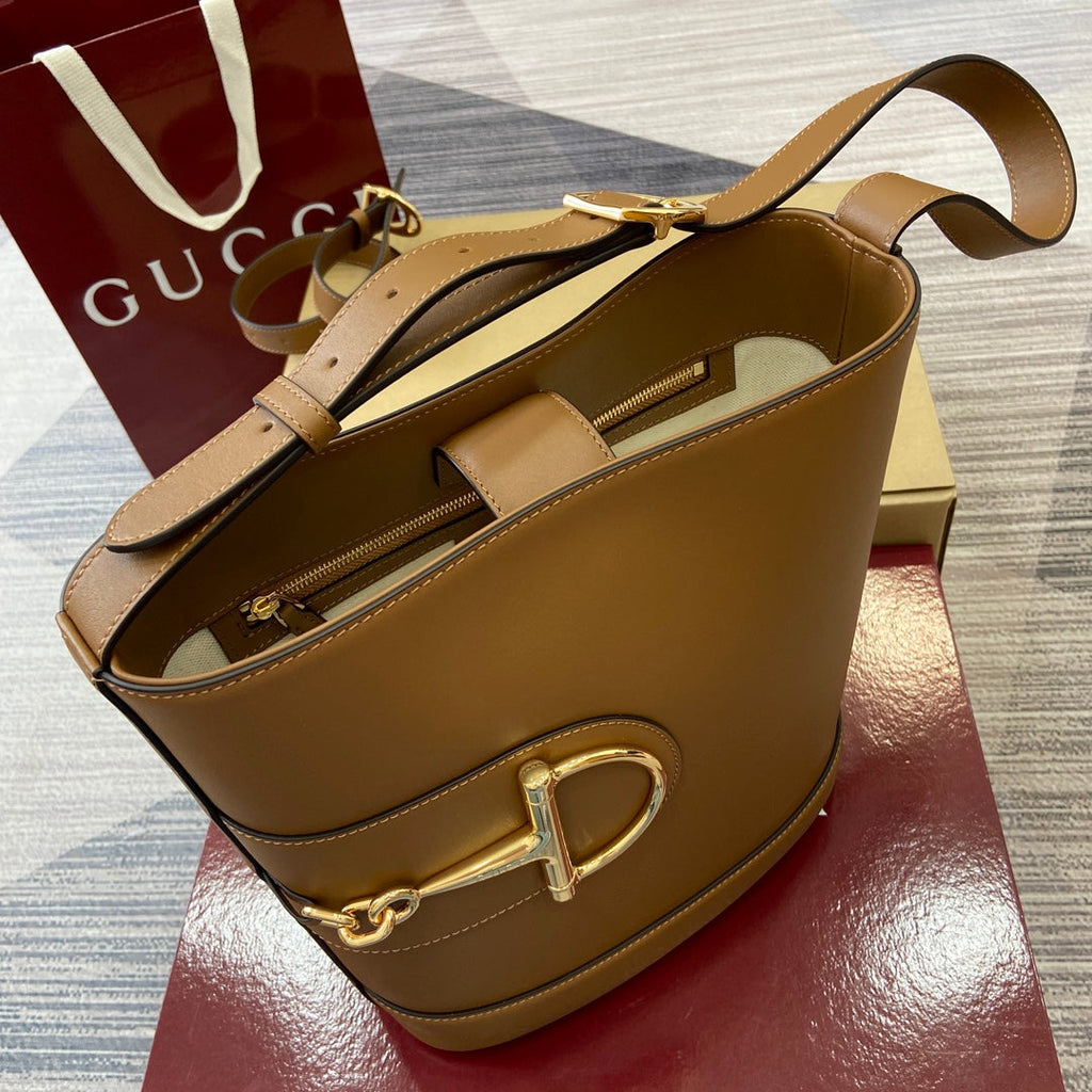 Bucket Bag Brown Leather