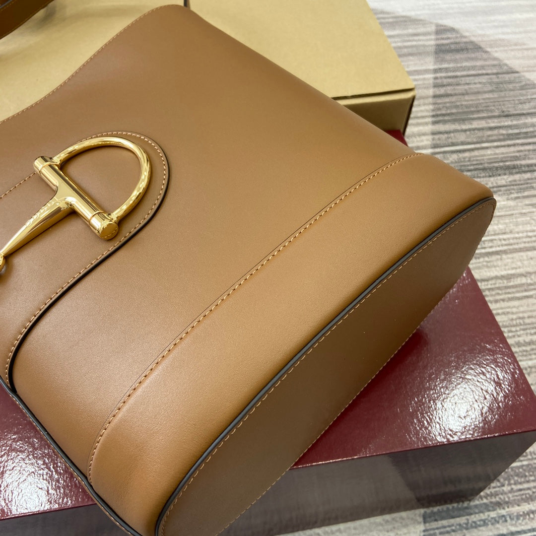 Bucket Bag Brown Leather