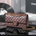 Classic Double Flap Bag – Coffee Brown (20cm / 25cm)