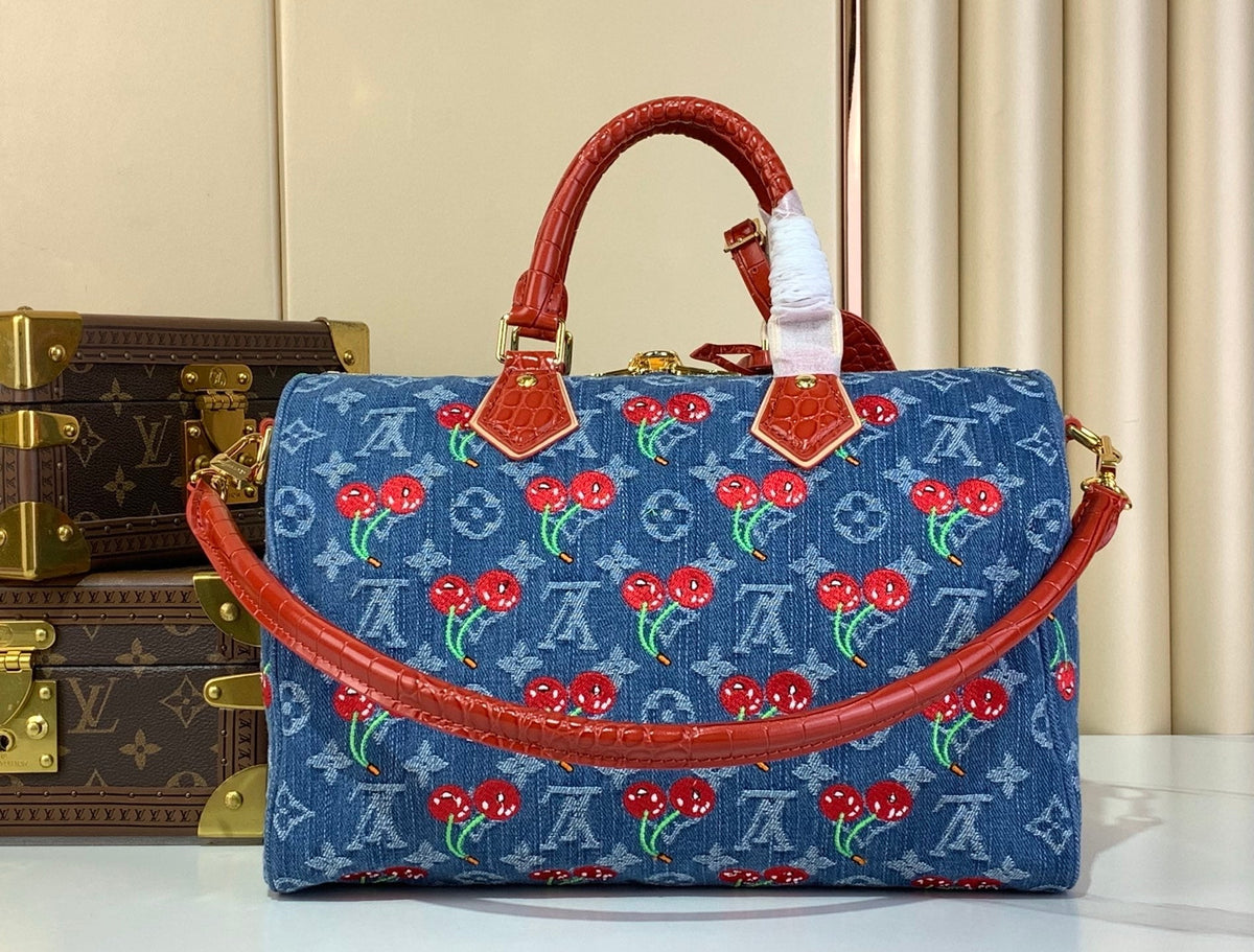 Monogram Denim Cerise