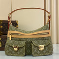 Vintage Denim Messenger Bag Green